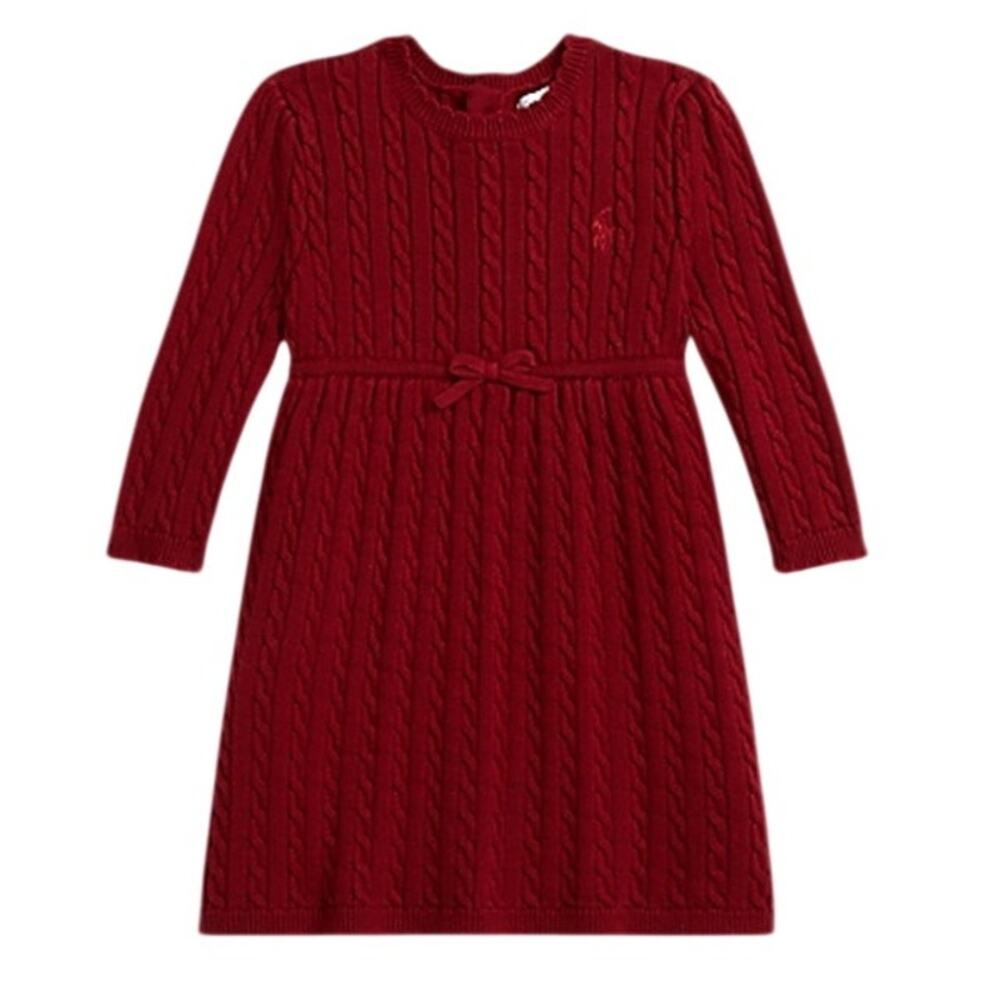 Ralph Lauren Cable Cotton Sweater Dress & Bloomer 18m Baby Girl